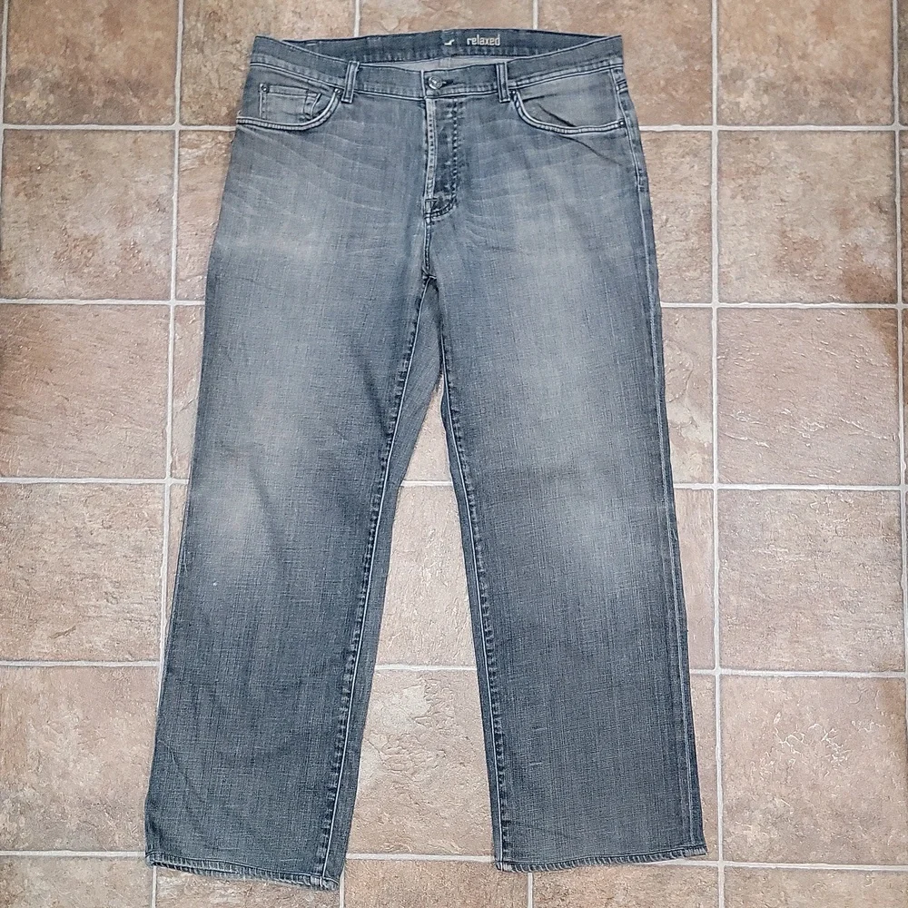7 For All Mankind Relaxed Fit Button Fly Stretch 7FAM Mens Jeans Size 38 x 30 - Picture 8 of 9